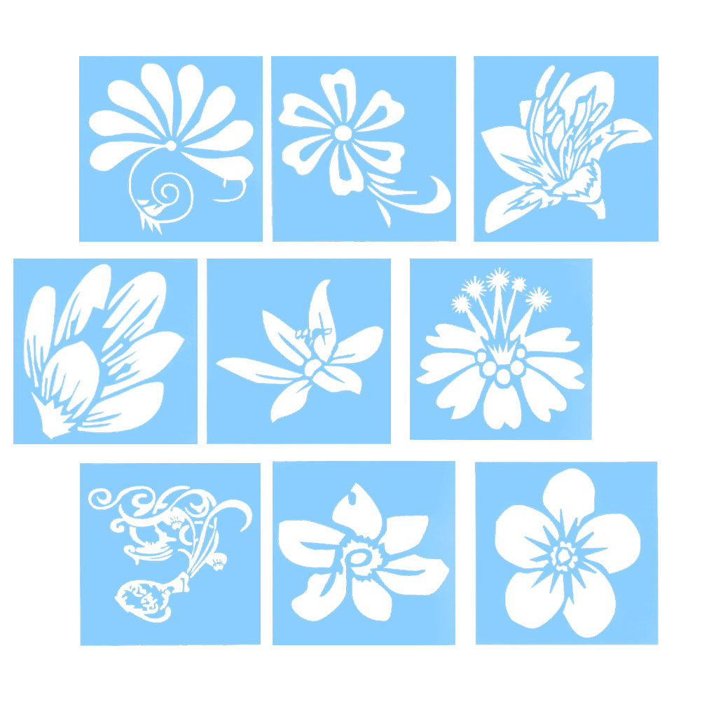 Art Craft Flower - 9PCS Baking Tools Drawing Stencils Plastic