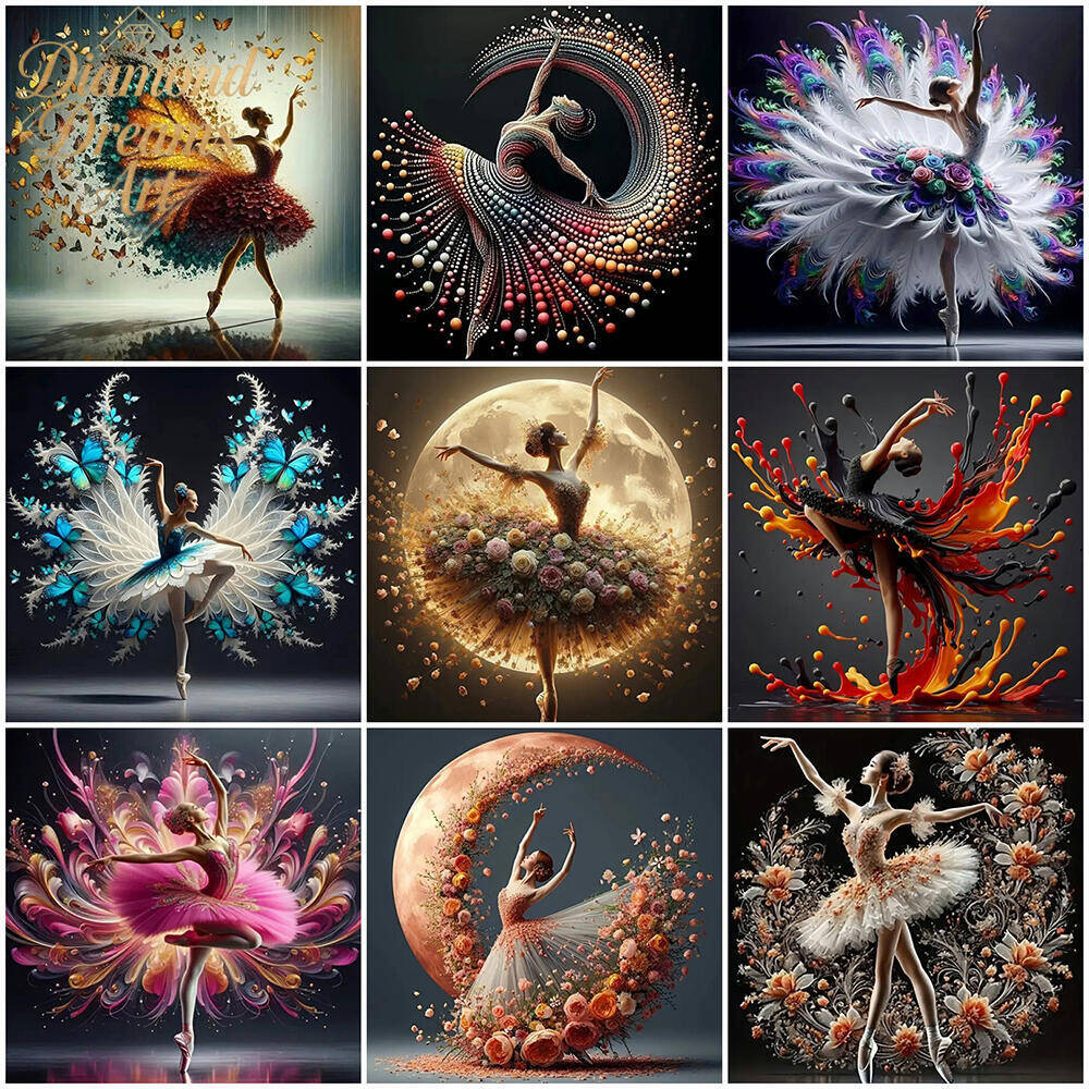 Art Craft Flower - Frameless, DIY 5D Diamond Painting Ballet