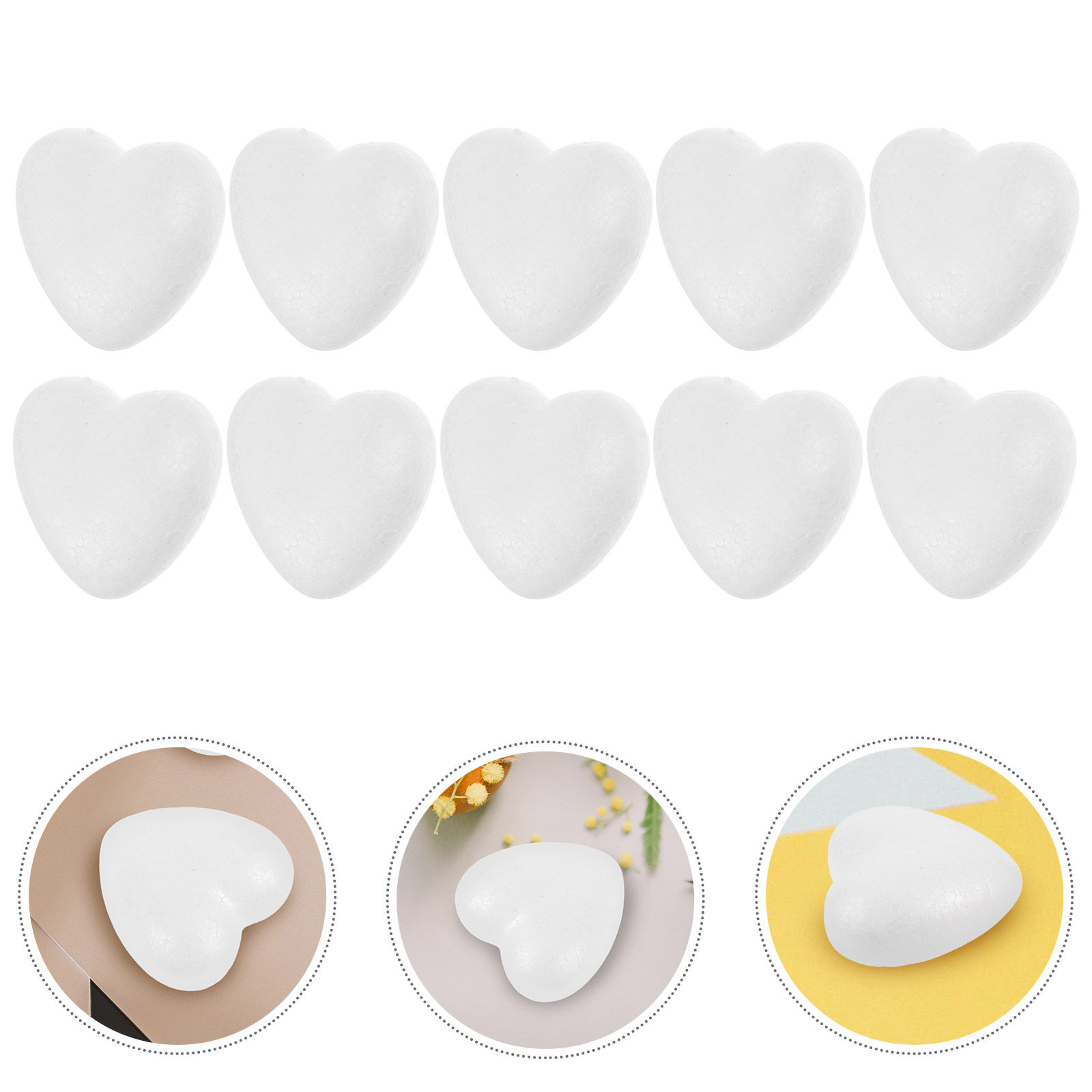 Art Craft Classes - 10Pcs Heart Shaped Polystyrene Foam Hearts