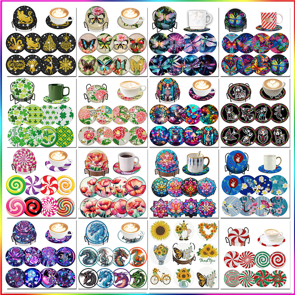 Art Craft Cup - SDOYUNO 8pcs Diamond Art Coasters With