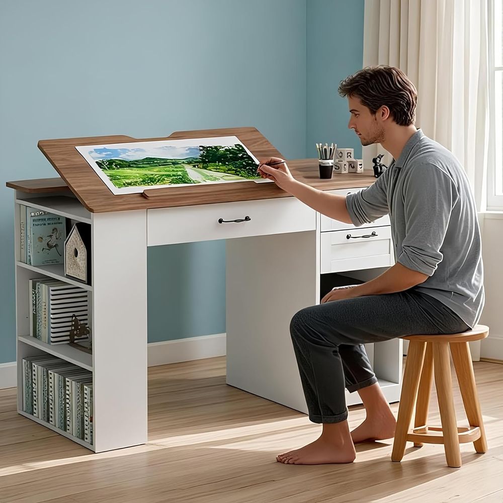 Art & Craft Jojo - Adjustable Desk with Storage and Open