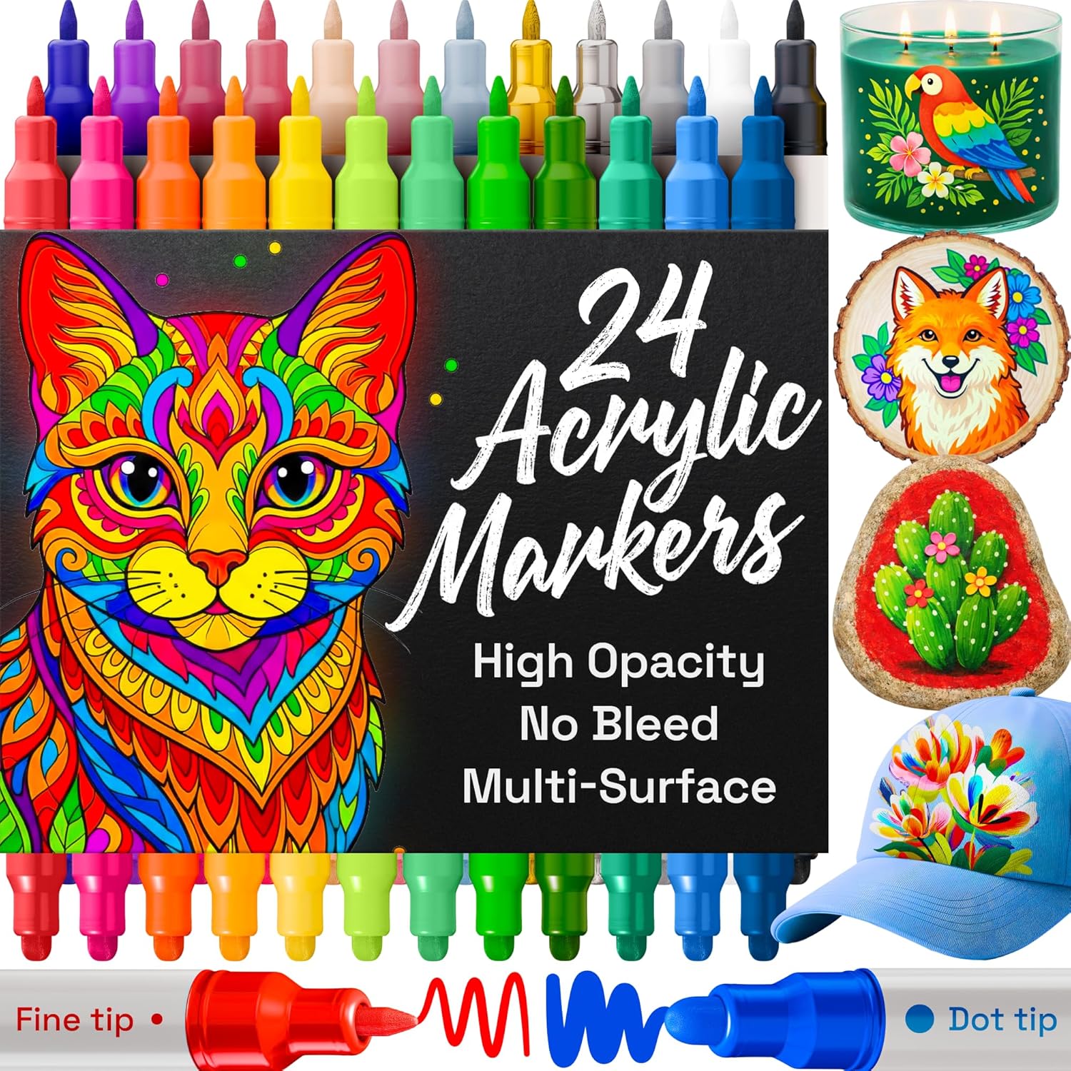 24 Dual-Tip Acrylic Paint Mark - Art Craft Ideas For Kids recensie en prijs