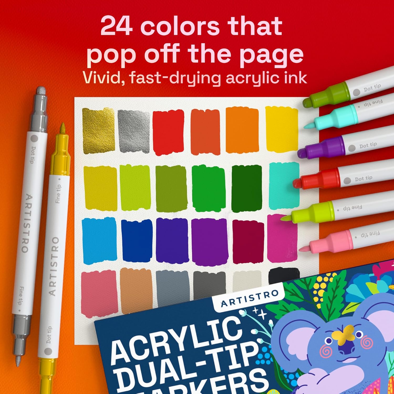 24 Dual-Tip Acrylic Paint Mark - Art Craft Ideas For Kids recensie en prijs
