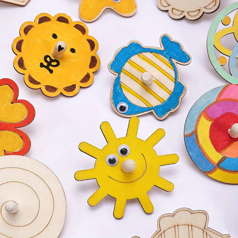 16pcs Wooden Spinning Top Craf - Art Craft Ideas For Kids recensie en prijs