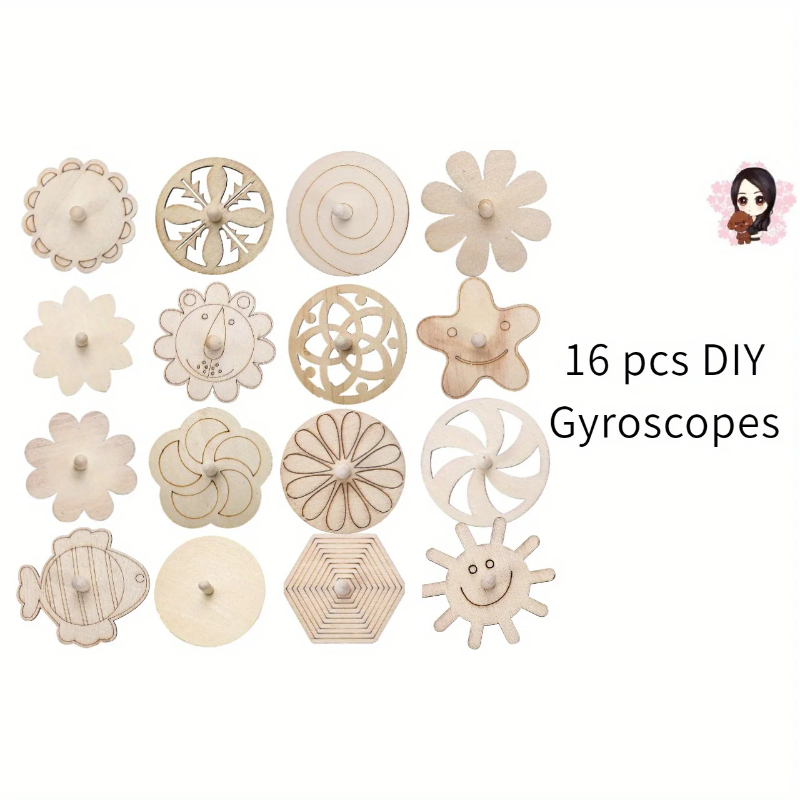 16pcs Wooden Spinning Top Craf - Art Craft Ideas For Kids recensie en prijs