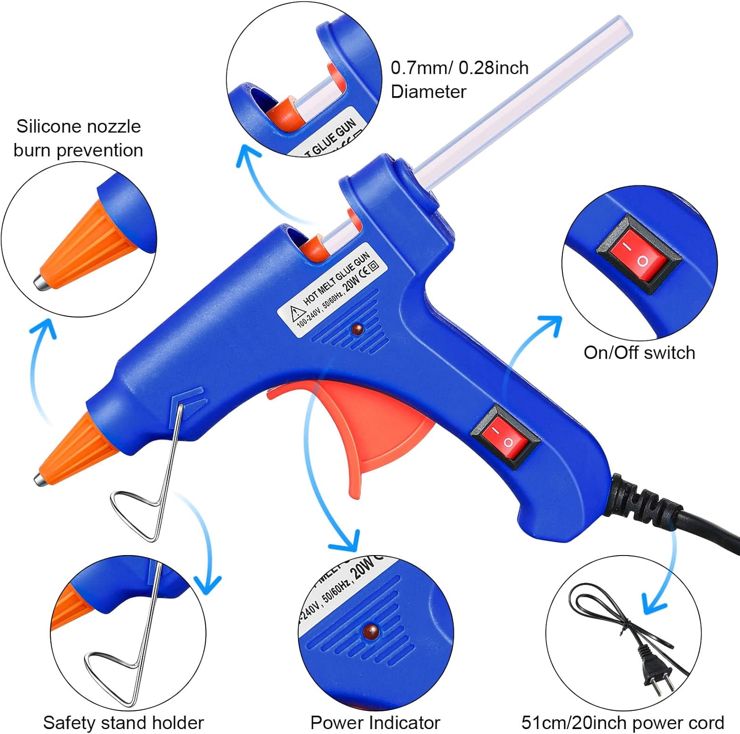 4 Pieces Mini Hot Glue Gun Wit - Art Craft Classes recensie en prijs
