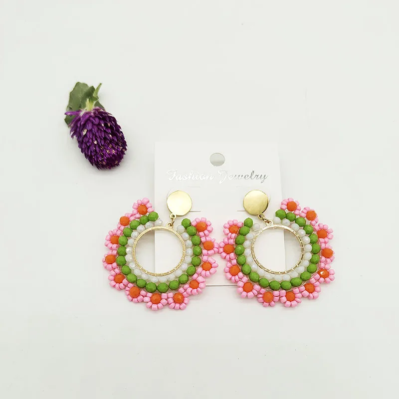 Beaded earrings Circle Flowers - Knitting Needle Circular recensie en prijs