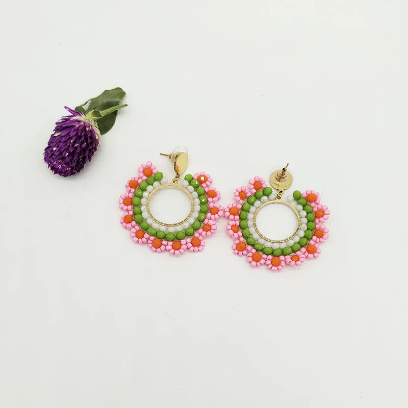 Beaded earrings Circle Flowers - Knitting Needle Circular recensie en prijs