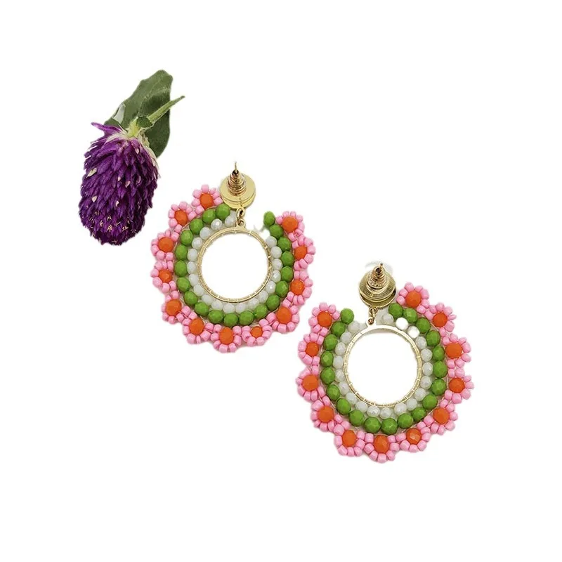 Beaded earrings Circle Flowers - Knitting Needle Circular recensie en prijs