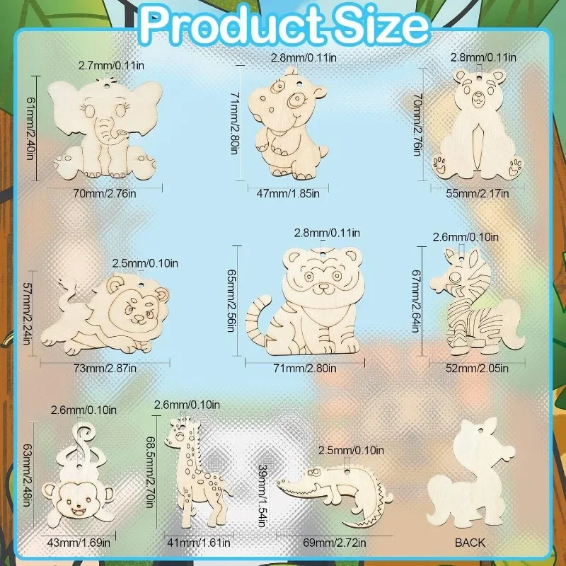 9pcs 9 Styles Zoo Animals Unfi - Art Craft Zoo recensie en prijs