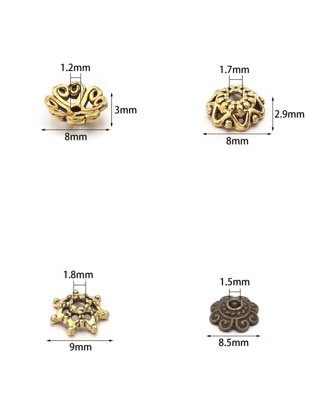 100pcs/lot Antique Silver Colo - Art Craft Flower recensie en prijs