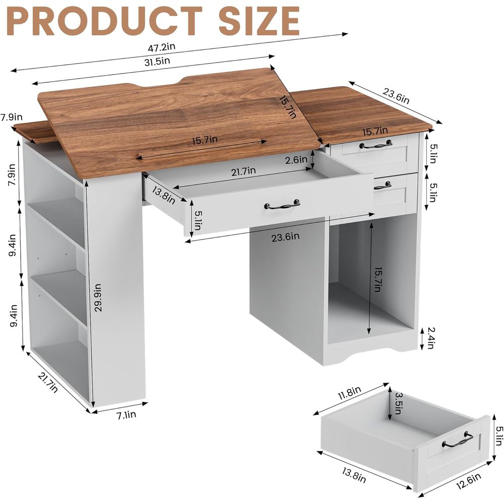 Adjustable Desk with Storage a - Art & Craft Jojo recensie en prijs