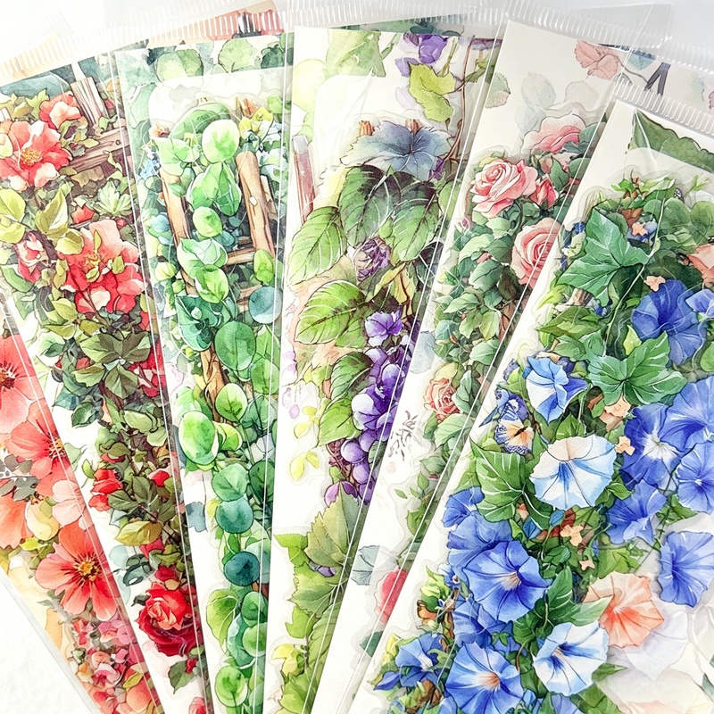 10Pcs PET Floral Trapezoid Sti - Art Craft Notebook recensie en prijs