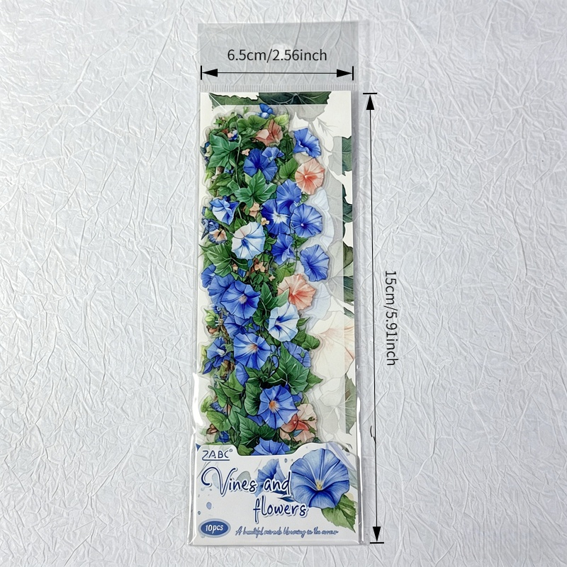 10Pcs PET Floral Trapezoid Sti - Art Craft Notebook recensie en prijs