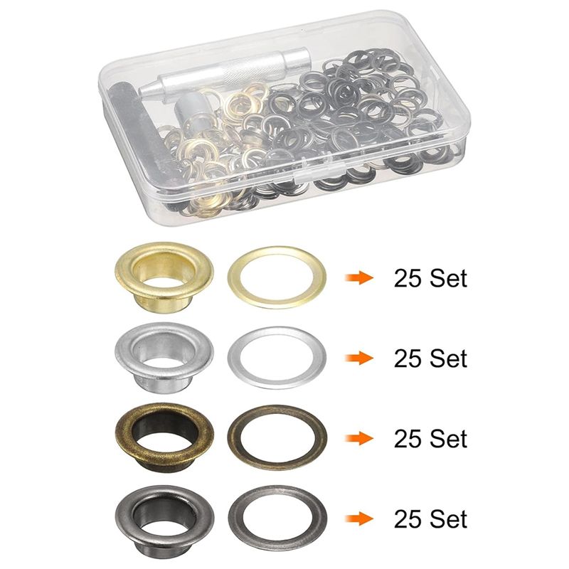 ABWZ-100Pcs Grommet Eyelets To - Leather Tooling Kit recensie en prijs