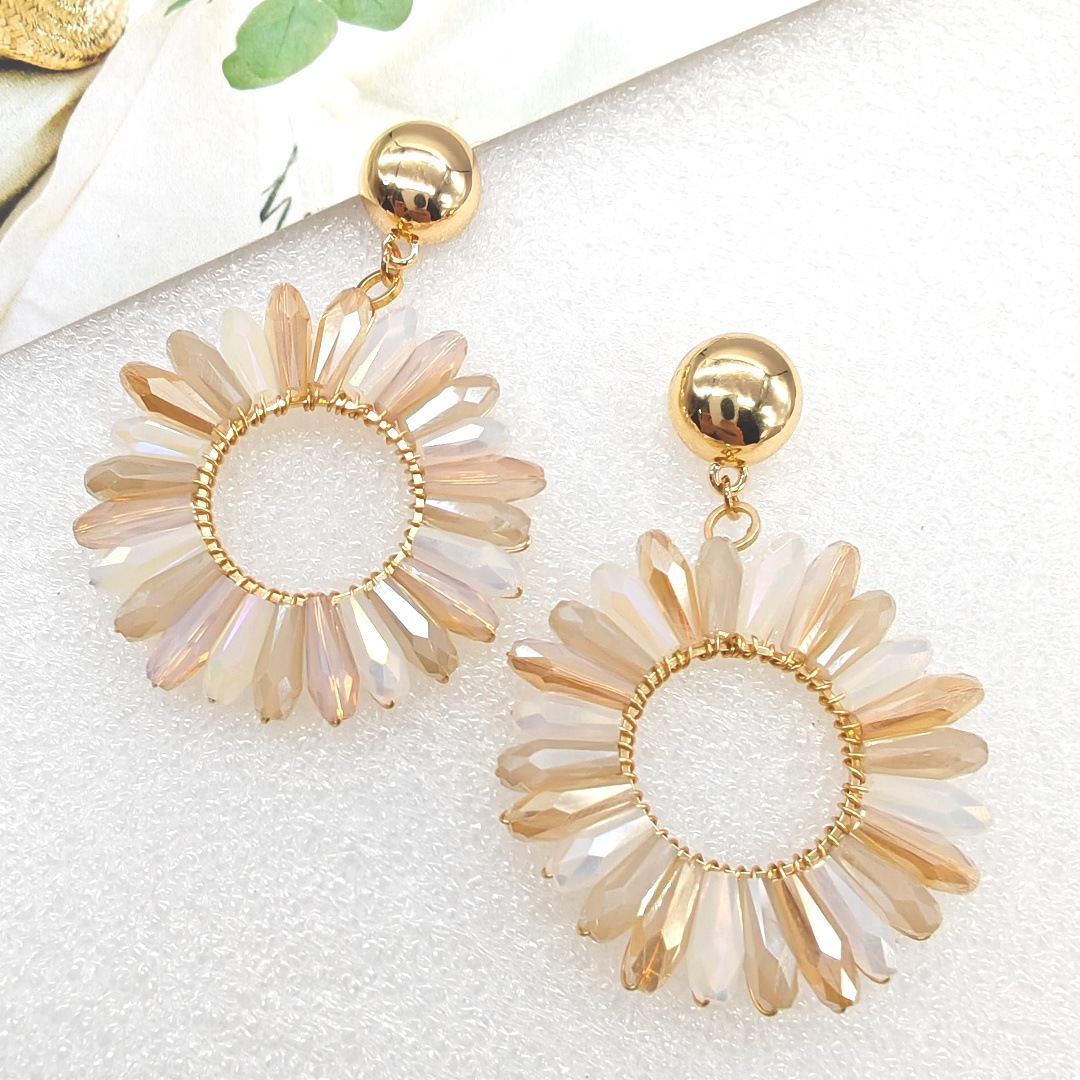 Rice bead earrings Circle Crys - Knitting Needle Circular recensie en prijs