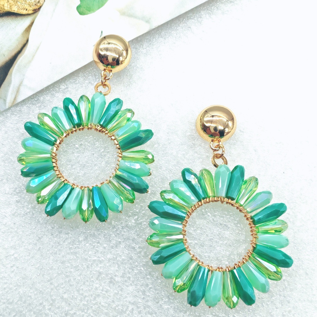 Rice bead earrings Circle Crys - Knitting Needle Circular recensie en prijs
