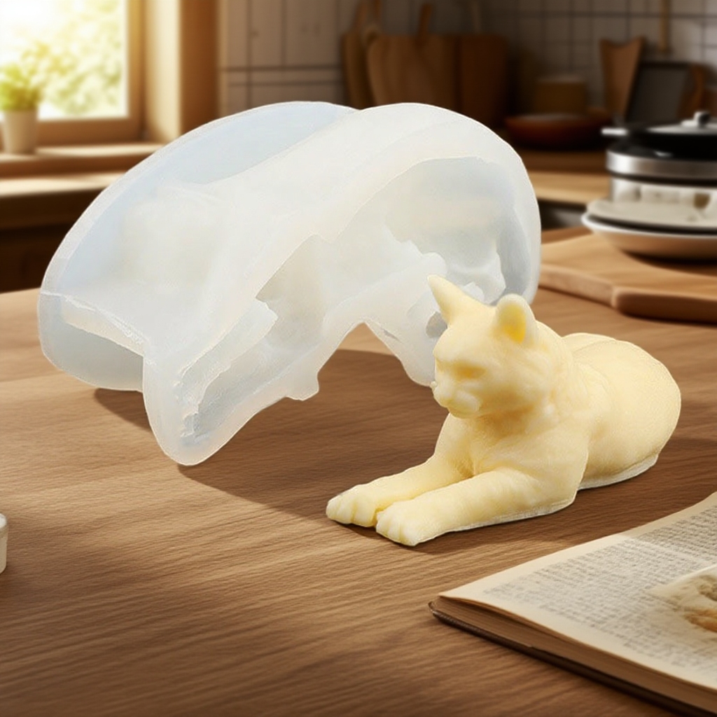 Creative Lying Cat Silicone Mo - Art Craft Show recensie en prijs