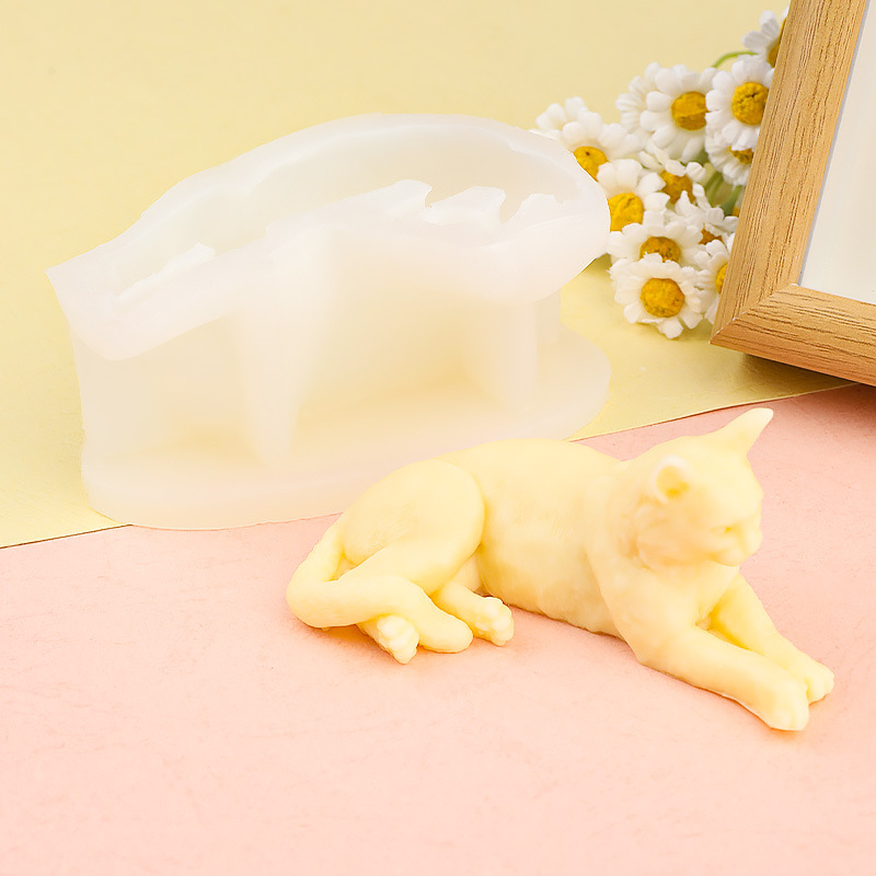 Creative Lying Cat Silicone Mo - Art Craft Show recensie en prijs