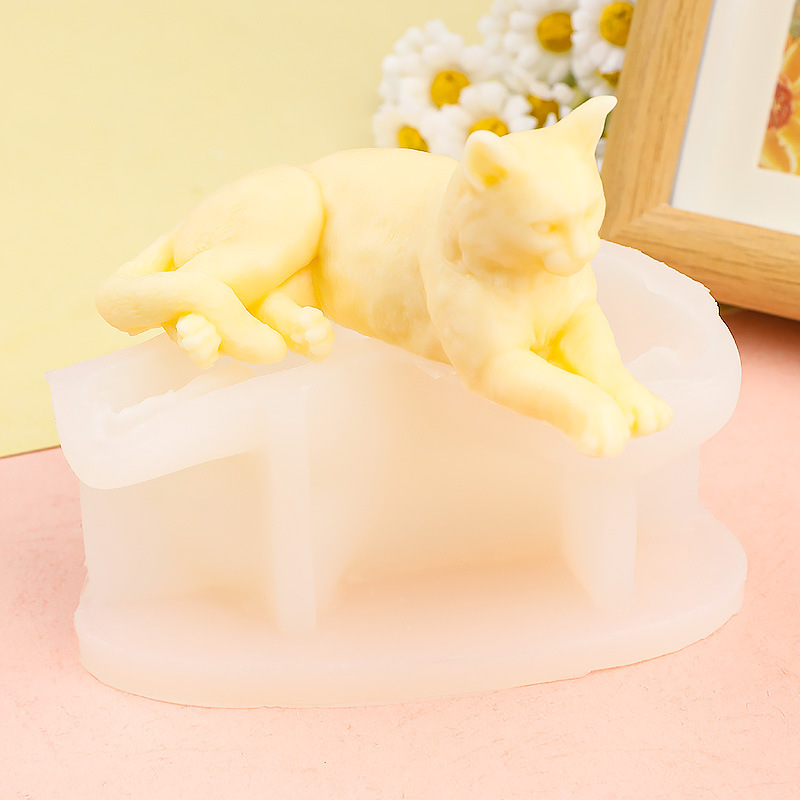 Creative Lying Cat Silicone Mo - Art Craft Show recensie en prijs