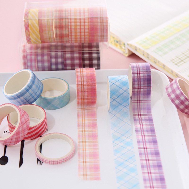 6 Rolls Plaid Texture Washi Ta - Art Craft Notebook recensie en prijs