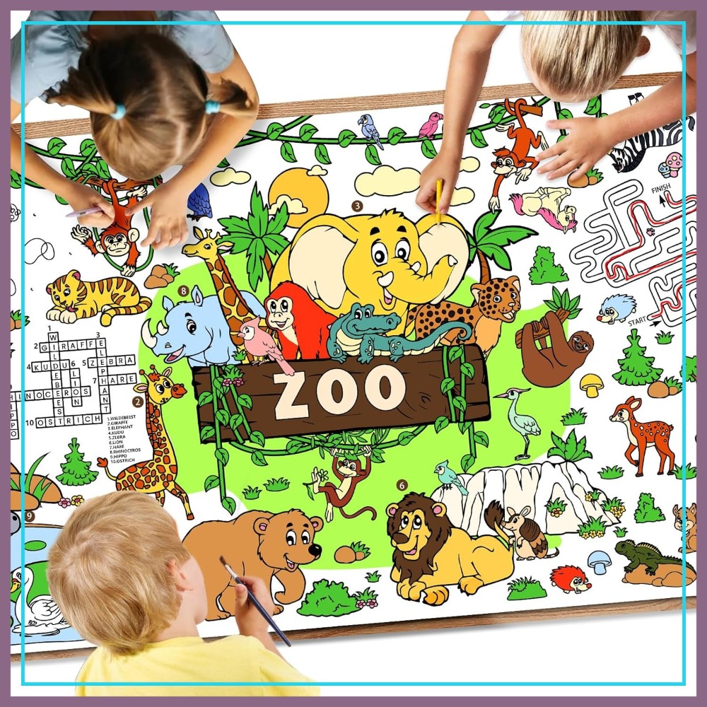 Giant Zoo Animal Coloring Post - Art Craft Zoo recensie en prijs