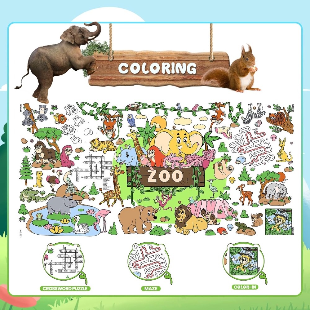 Giant Zoo Animal Coloring Post - Art Craft Zoo recensie en prijs