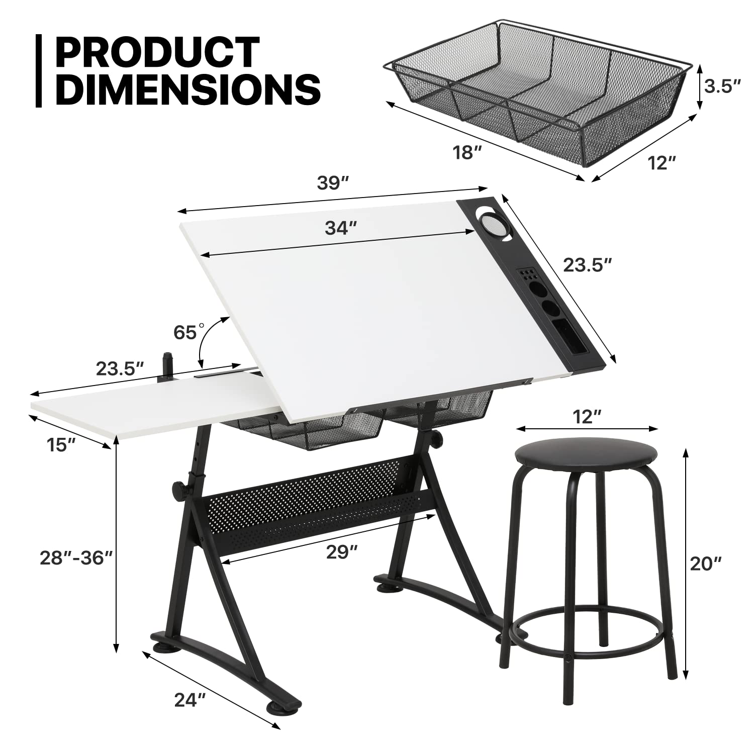 Adjustable Drafting Desk with  - Art & Craft Jojo recensie en prijs