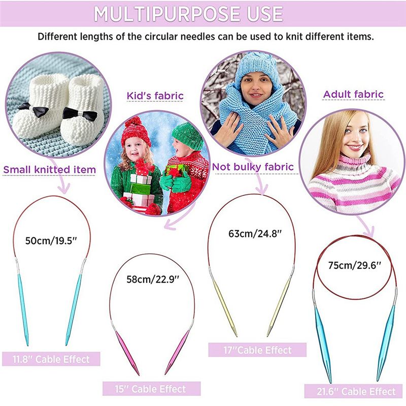 A60Z130 Pieces Aluminum Interc - Knitting Needle Circular recensie en prijs