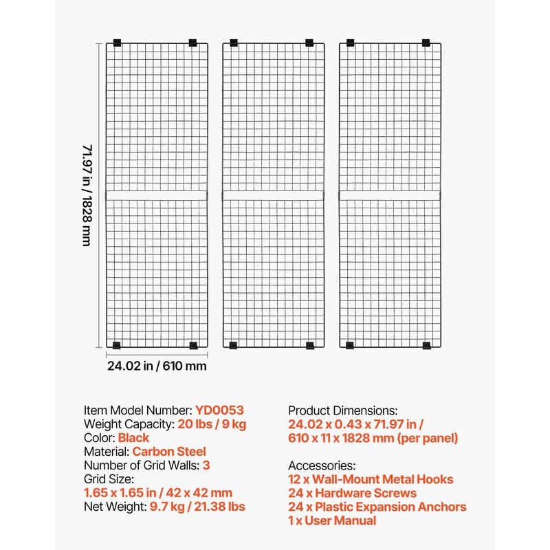 3 Packs Grid Wall Panels, 2 x  - Art Craft Show recensie en prijs