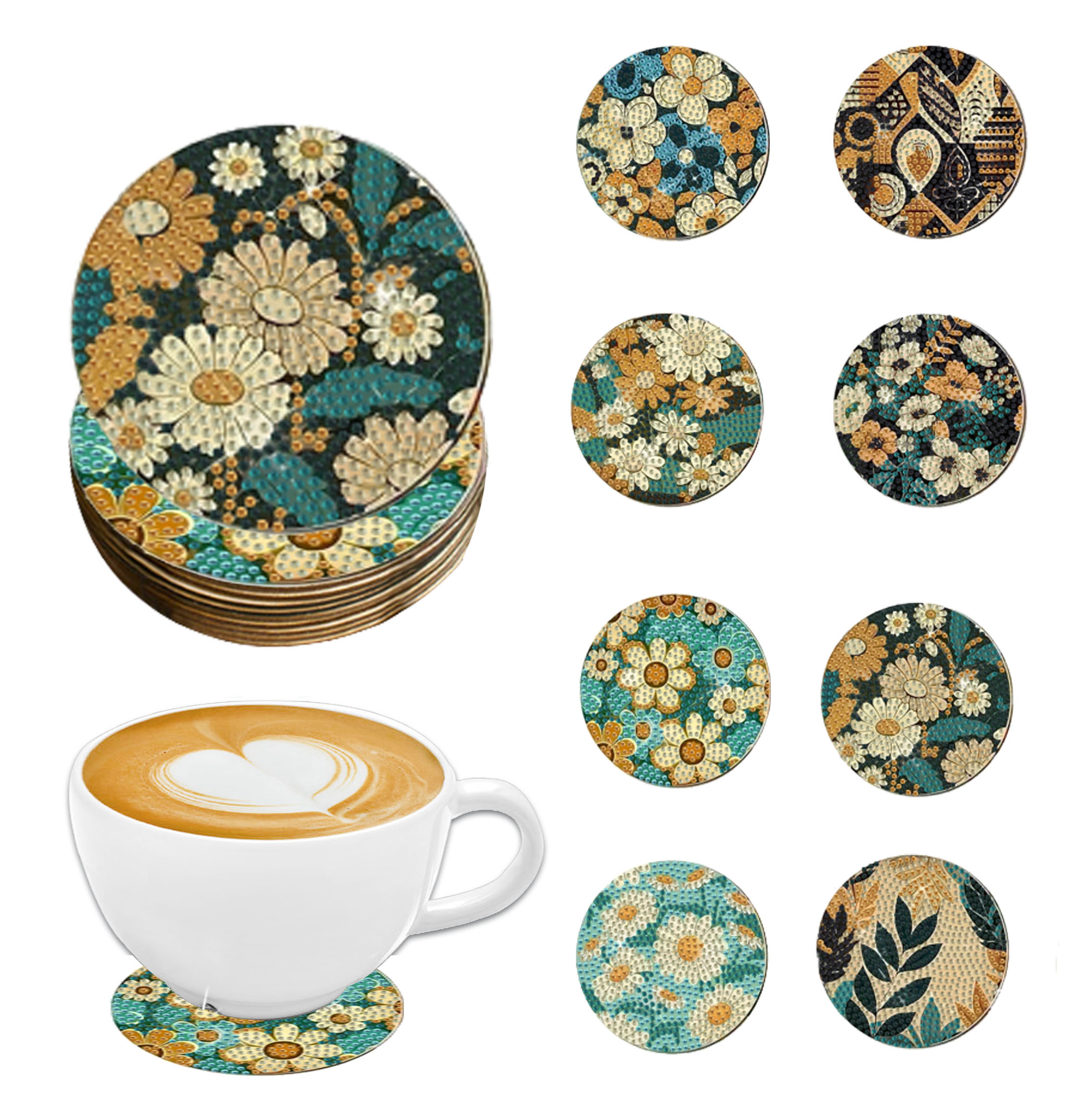 8 pieces DIY diamond Painting  - Art Craft Flower recensie en prijs