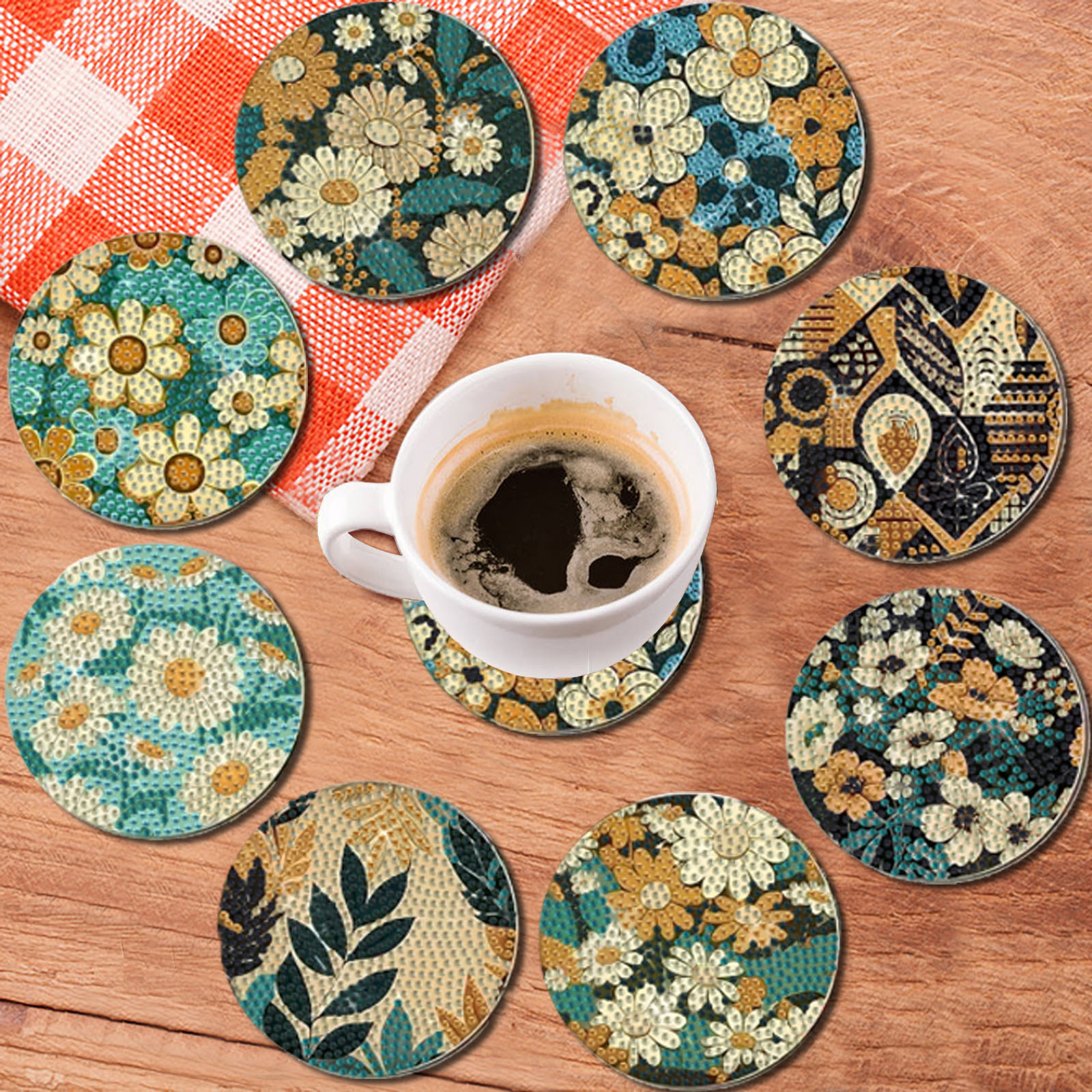 8 pieces DIY diamond Painting  - Art Craft Flower recensie en prijs