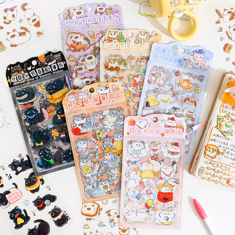 4sheets PET Cute Cat Stickers  - Art Craft Notebook recensie en prijs
