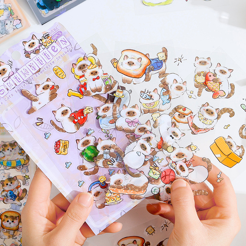 4sheets PET Cute Cat Stickers  - Art Craft Notebook recensie en prijs